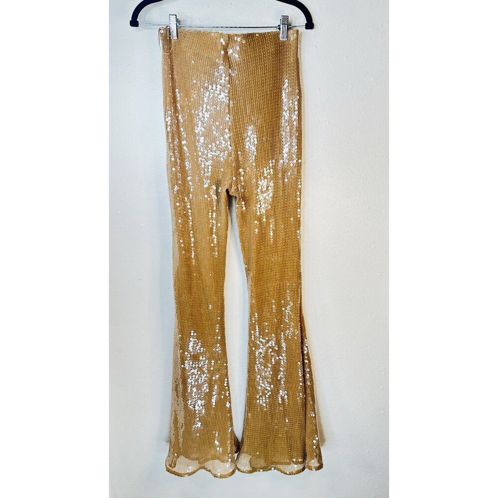NWT Impressions Party Phase High Waist Sequin Flare Pants Small - Picture 4 of 9